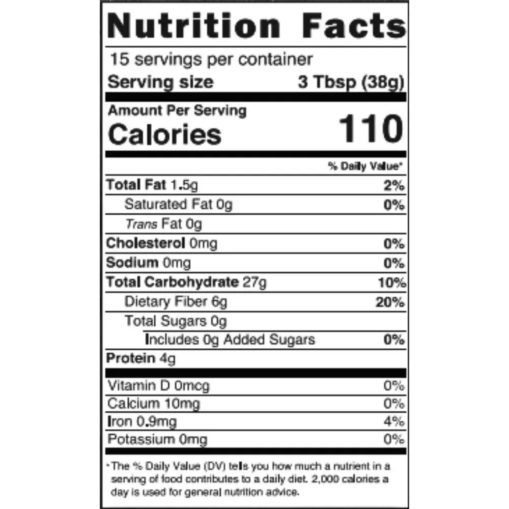 Nutrition label for War Eagle Mill Gourmet Popcorn showing calories and ingredients