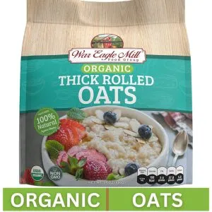 War Eagle Mill Organic Thick Rolled Oats, 24 oz Bag with Fruit Bowl