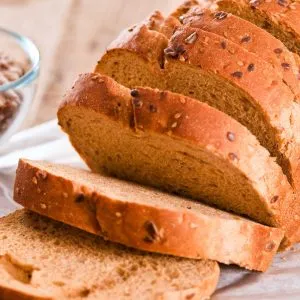 Sliced whole wheat bread made with War Eagle Mill Organic Whole Wheat Flour