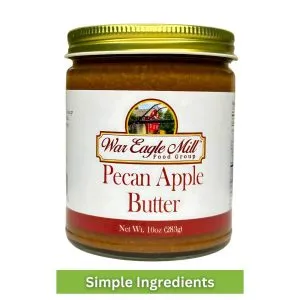 10 oz jar of War Eagle Mill Pecan Apple Butter – made with simple ingredients for rich, comforting flavor.